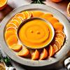 Пикантный сырный соус с дольками апельсина и чесноком